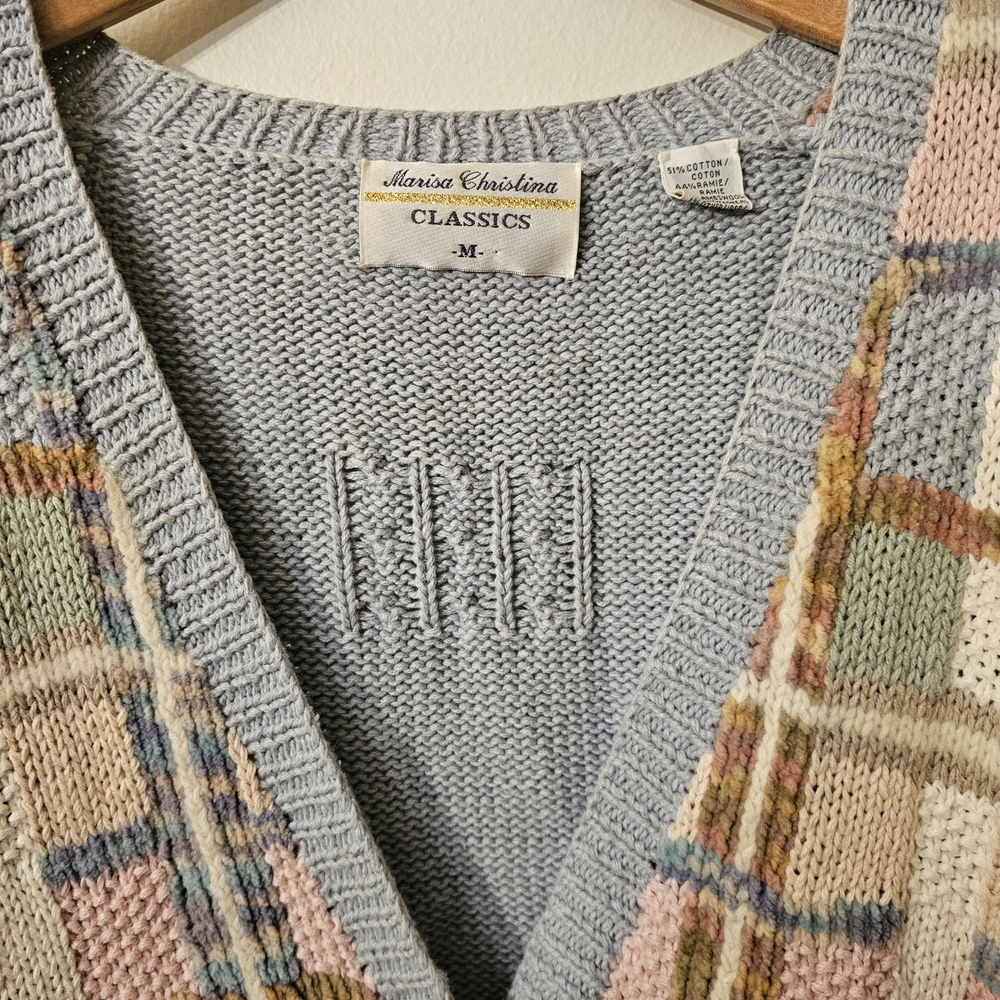 Marisa Christina Pastel Patchwork Button Cardigan - image 3